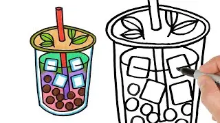 How to Draw Bubble Tea | Easy Food Drawing Tutorial