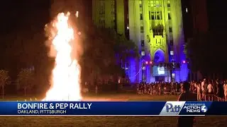 A Pitt tradition: Students turn out for annual bonfire and pep rally in Oakland