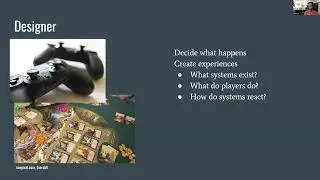 Game Development Roles (Bill Clark, Career Talk @ CodeDay Labs 2022)