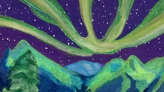 Fluidart and Acrylic Abstract Landscape Painting 🌲🏔️