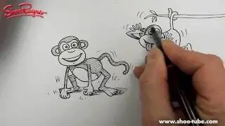 How to draw a cheeky cartoon monkey