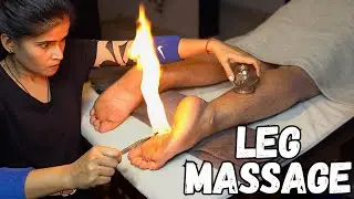 Leg massage with complete relaxation therapy, asmr pain relief theraphy You will enjoy ❤️