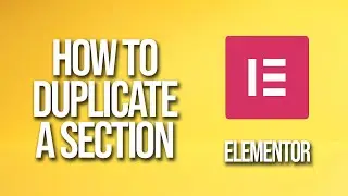 How To Duplicate A Section Elementor Tutorial