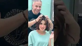 Стрижка Каре с челкой-шторкой 2024😍/Square haircut with bangs-curtain 2024😍