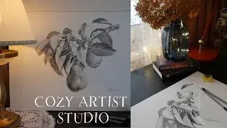 Day of the RUSSIAN botanical artist / Preparation for the exhibition / Cozy vlog in the studio