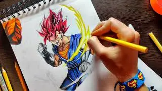 Realistic drawing of vegeto 😍😍 #drawing #vegeta #dbz