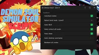 Roblox Demon Soul Simulator OP Script | Auto Farm Auto Collect All Souls Redeem All Codes | PASTEBIN
