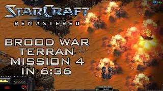 StarCraft Remastered Broodwar Terran Mission 4: Assault on Korhal (Speedrun / Walkthrough)