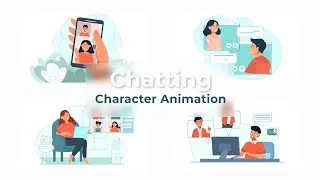 Flat Character Motion Graphic Animation | After Effects Templates | Video Chatting Scene Pack