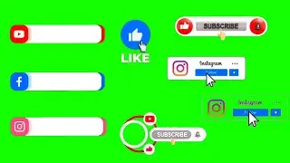 Subscribe / Follow button green screen