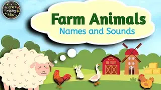 Farm Animals - Names and Sounds🐴🐰🐓🐐 | Vocabulary for kids | WATRstar