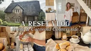 A reset day in the English countryside | baking, knitwear try on, slow living vlog