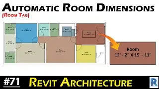 #71 | Revit Tutorial - Automatic Room Dimensions (Room Tag)