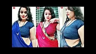 Hot Tiktok Aunty Saree Cleavage and Hip Exposing Dubsmash Video