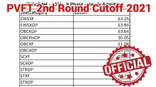 PVFT/DAHET 2nd Round Cutoof 2021 | MP vatanery Cutoff 2021 | official update Cutoff