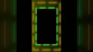 FULL SCREEN Template | Green & Yellow Neon Border | Glow Light | Vertical Frame | No Copyright