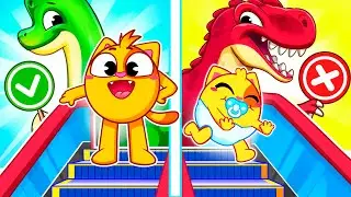 Escalator Safety With Dinosaurs Song | Funny Song For Baby & Nursery Rhymes by Toddler Zoo