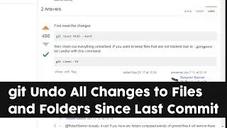 Git Undo All Changes Since Last Commit