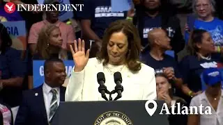 Kamala Harris speech interrupted by Gaza protester