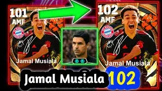 How to Max Level up Jamal Musiala Ratted 102 in Efootball 2025 | Manager: Arteta Double Booster