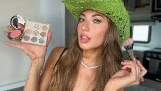 Summer Makeup💄🌺 in my Trailer!