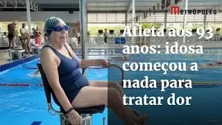 Atleta aos 93 anos: idosa começou a nadar para tratar dor nas costas