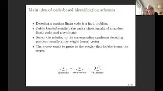 Code-based Cryptography with Restricted Errors | Cybersecurity Seminars