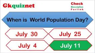 important days quiz July | national international days | important dates|